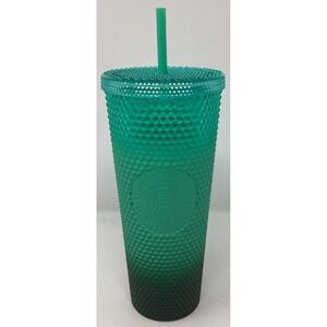 Starbucks Gradient Holiday‎ Mint 2022 Studded 24 Oz Tumbler With Lid And Straw